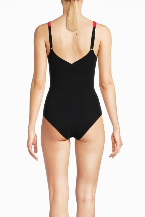 W RENEE WING BACK ONE PIECE C-CUP BLACK-ROSE VIOLET-MANGO 2