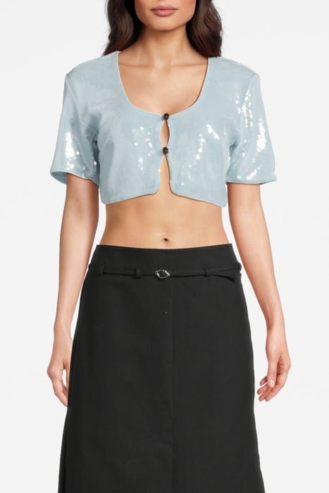 LIGHT SEQUINS BLOUSE ICE WATER 1