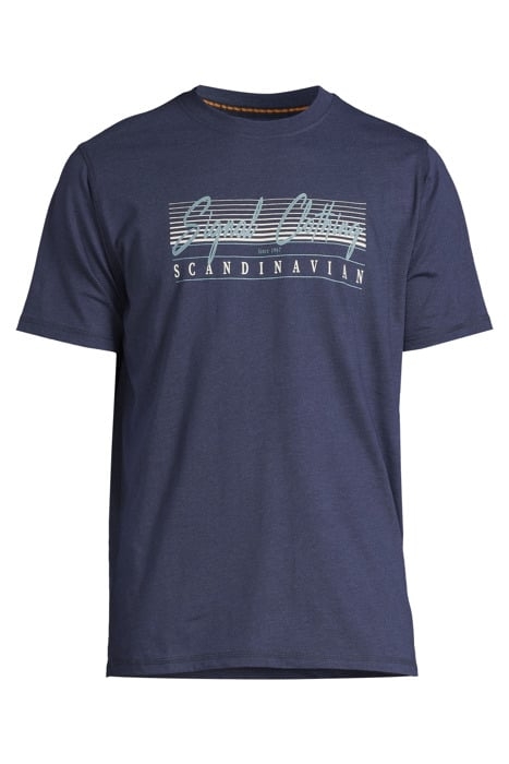 LIAMSI FRONT PRINT TEE+ DUKE BLUE MELANGE 3