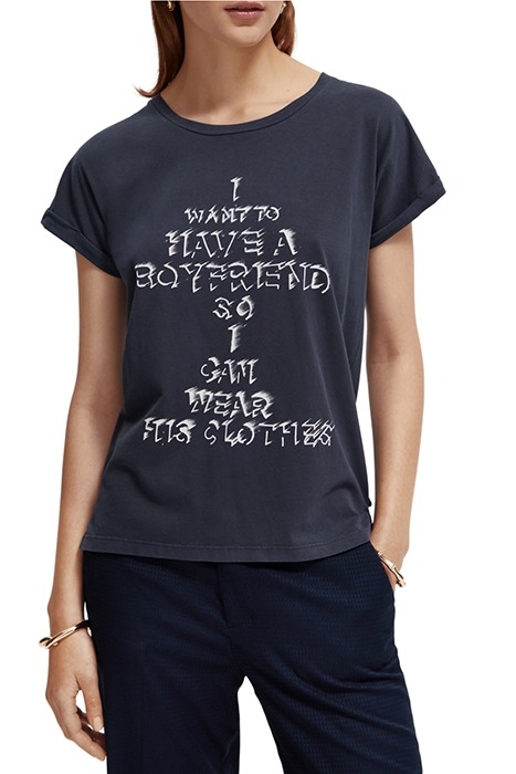 GRAPHIC PRINT T-SHIRT WASHED NAVY 1