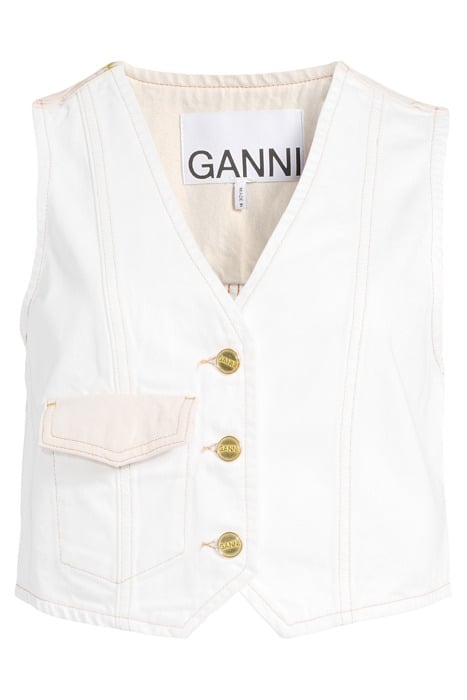 ECRU DENIM VEST EGRET 3