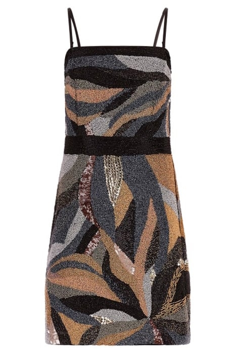 LENNOX BEADED DRESS GOLD MULTI 5