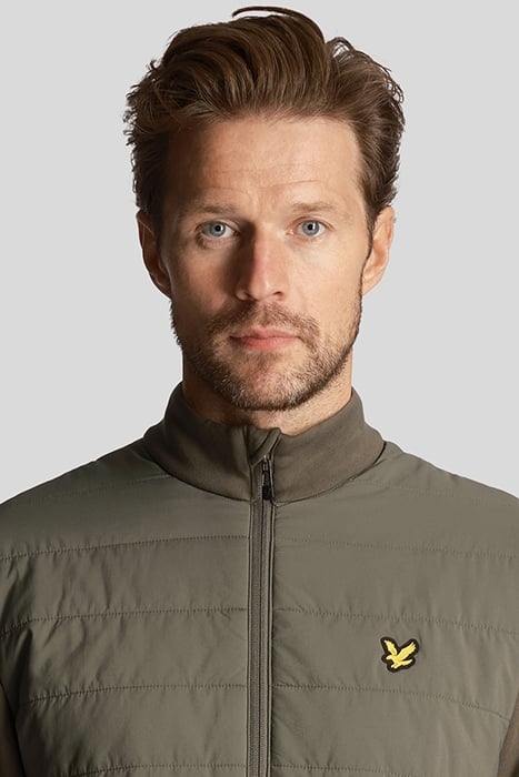 BAFFLE QUILTED QUARTER ZIP MIDLAYER CACTUS GREEN 5