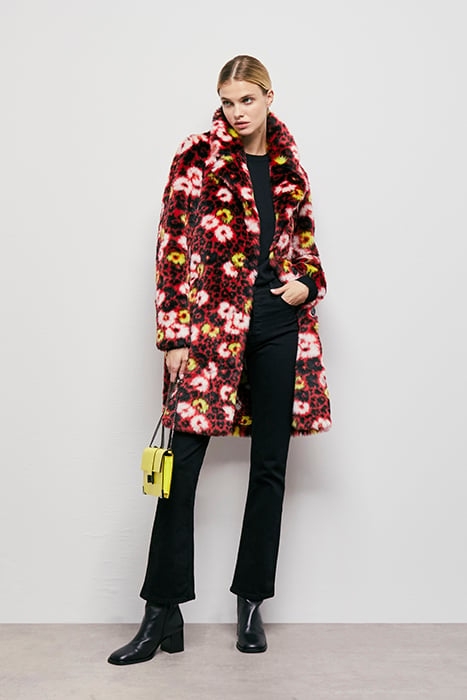 FAUSSE FOURRURE JACQUARD FLEURI DARK RED 5