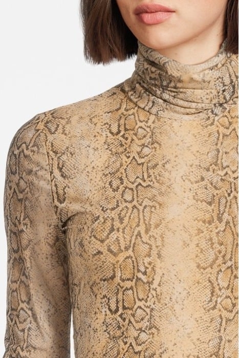 PRINTED MESH LONG SLEEVE FITTED ROLLNECK SNAKE STARFISH 4