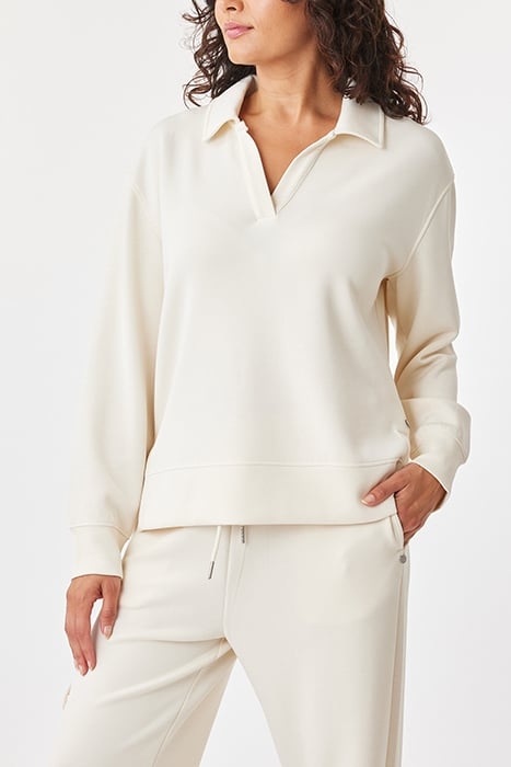 JOHNNY COLLAR SLIT HEM POPOVER EGGNOG 1