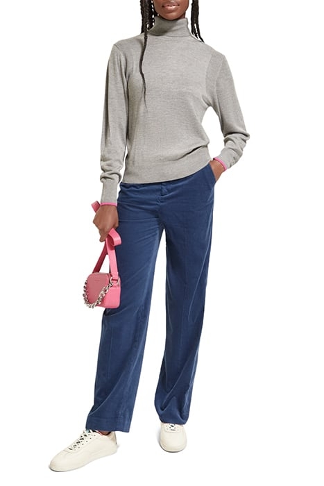 RIPPLE - HIGH WAIST STRAIGHT LEG CORDUROY PANT DUSTY BLUE 3