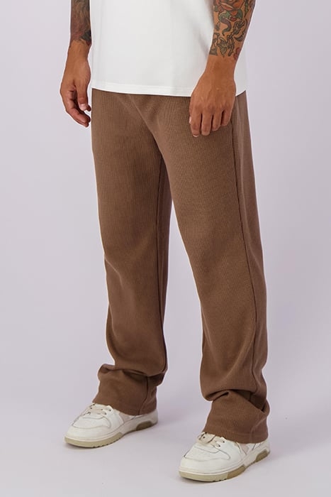 MONOGRAM WAFFLE PANTS BROWN 1