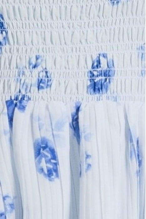 PLEATED GEORGETTE SMOCK MIDI STRAP DRESS HEATHER 5