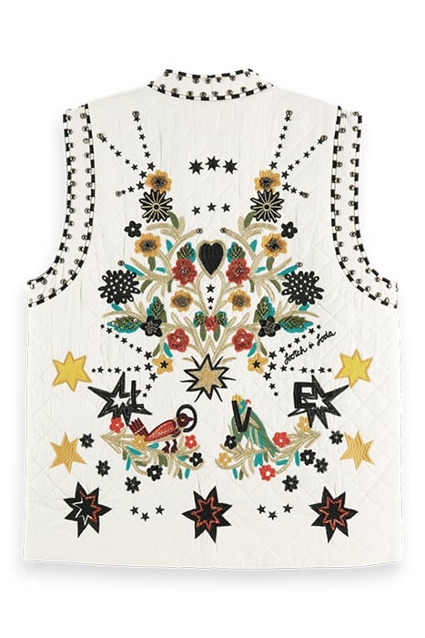 EMBROIDERED GILET ECRU 5