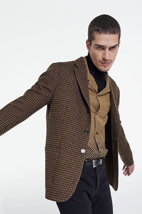 VESTE SEULE MOTIF PIED DE POULE BLACK BROWN 7