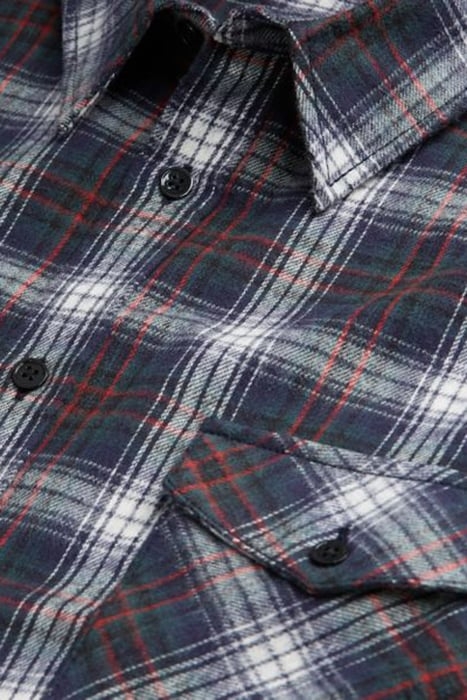 CHEMISE DROITE A CARREAUX AVEC POCHE PLAQUEES BOTTLE GREEN 5