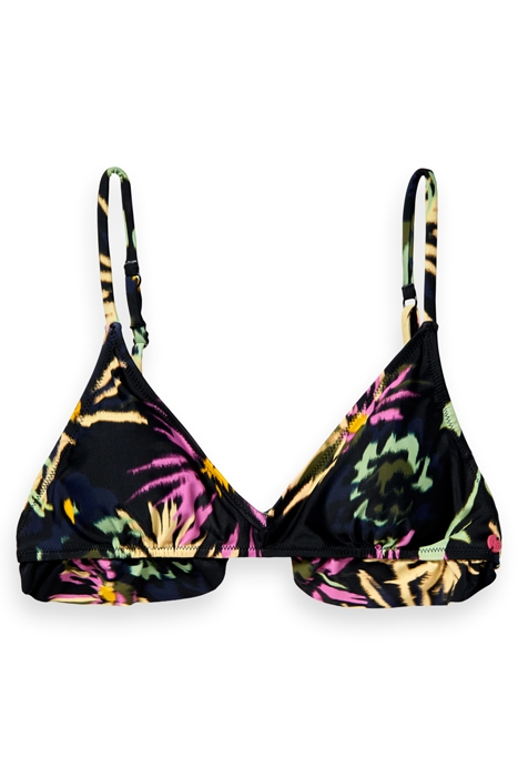 RUFFLED TRIANGLE BIKINI TOP ASTER BLACK 3