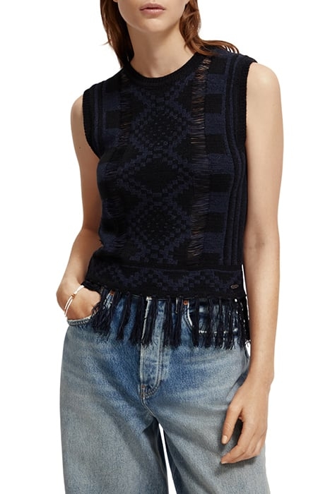 FRINGE HEM KNITTED TANK TOP NIGHT 1