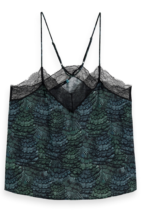 CAMISOLE WITH LACE DETAIL FEATHER BOTTLE GREEN 4