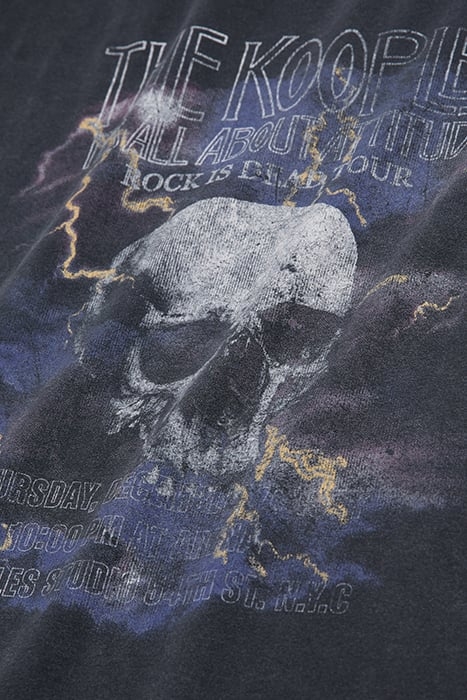 T-SHIRT MC SKULL BLACK WASHED 2