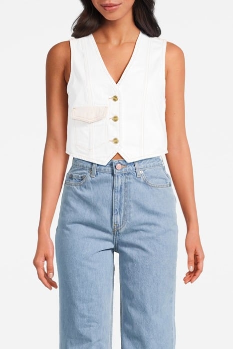 ECRU DENIM VEST EGRET 1
