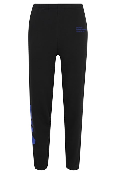 CUFFED SWEATPANTS WITH TRANSFER AND EMBROIDERY DETAIL BLACK 4