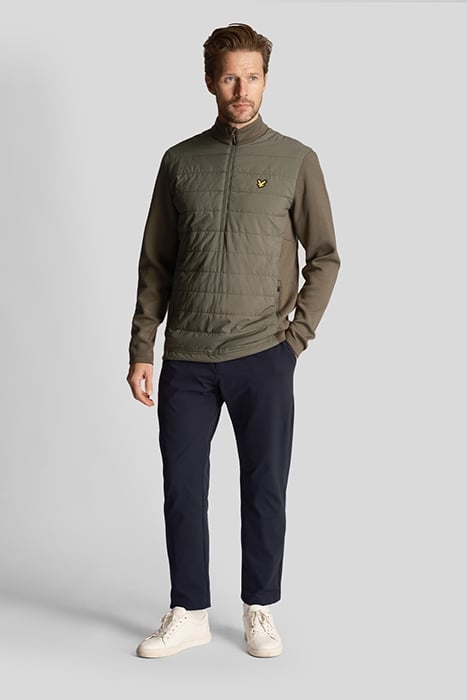 BAFFLE QUILTED QUARTER ZIP MIDLAYER CACTUS GREEN 3