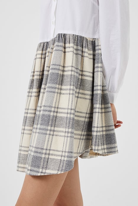 ARLA FLANNEL LS SHIRT DRESS WHITE 4