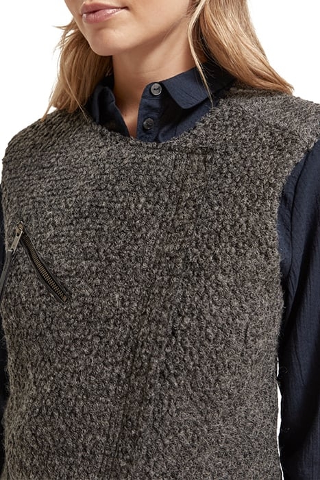 BOUCLE BIKER GILET CHARCOAL MELANGE 7