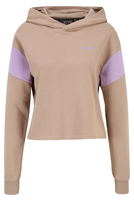 TREVI BLOCKED CROPPED HOODY MOCHA MERINGUE-VIOLA 4