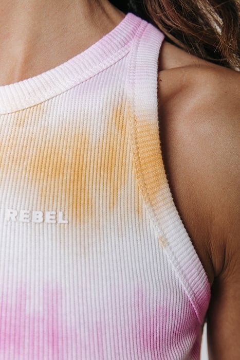 SACHI TIE DYE RIB TANKTOP BRIGHT ORANGE 3