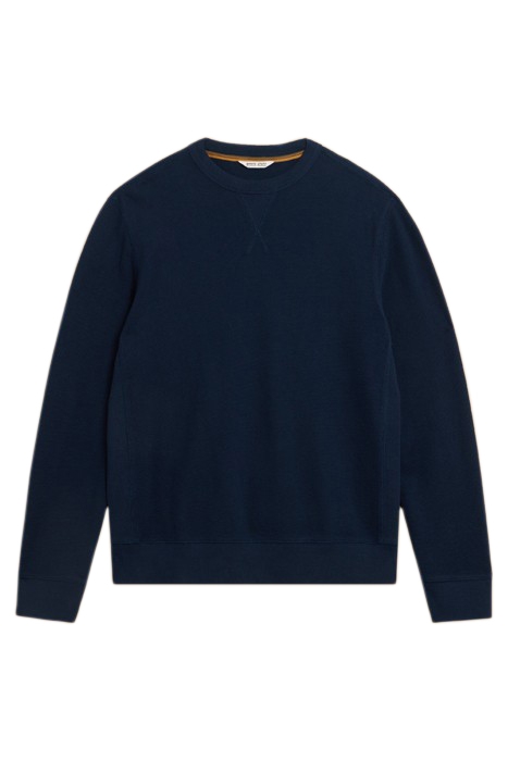 PIQUE CREW NECK SWEAT DEEP BLUE 3