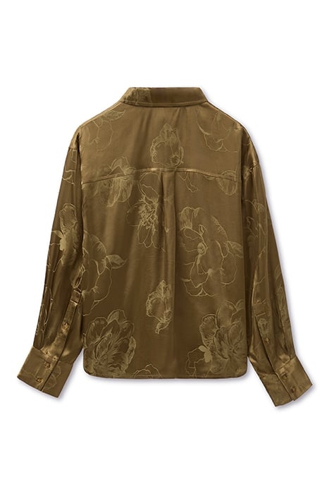 JACQUARD CROPPED SHIRT OLIVE 4