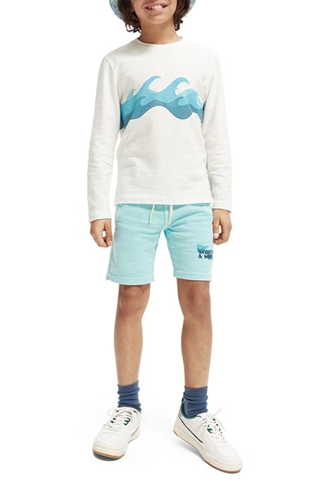 BOYS GARMENT DYED RIB DETAIL SWEAT SHORTS IN ORGANIC COTTON 3