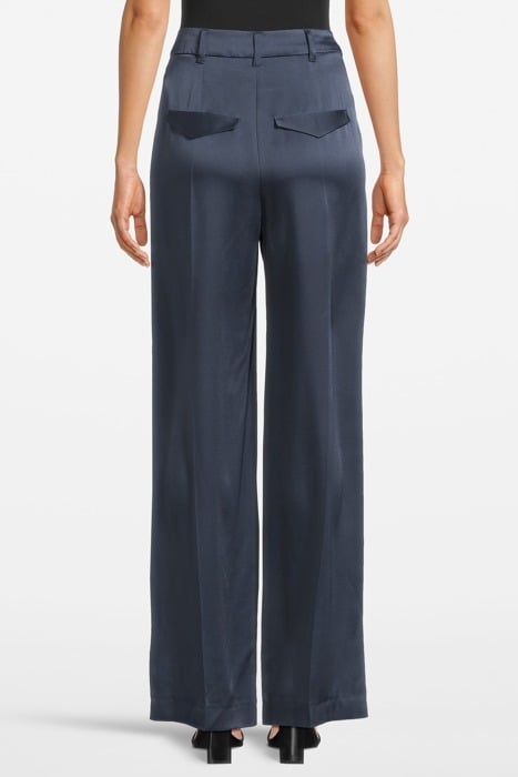SATIN WIDELEG PANTS PETROL BLUE 2