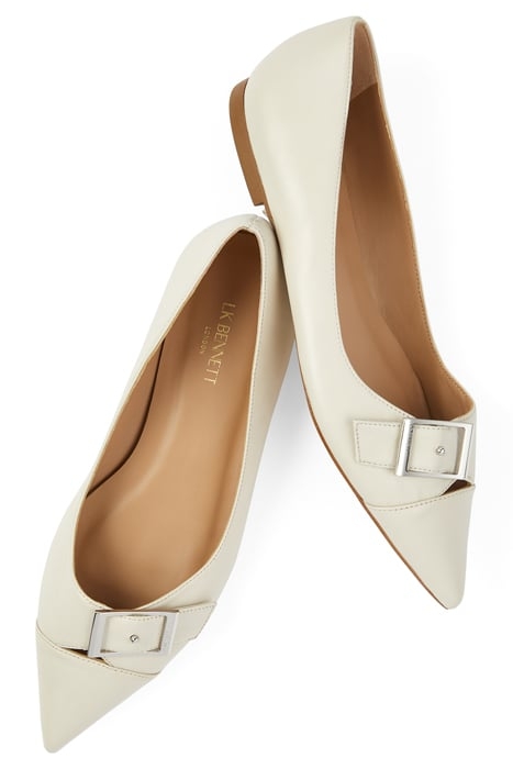 FL BRYNN CURVED BUCKLE FLAT OFF WHITE 3