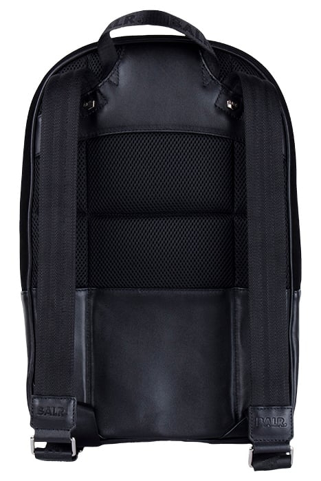 UNISEX SORRENTO LEATHER/SUEDE BACKPACK JET BLACK 2
