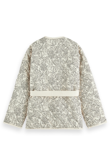QUILTED BELTED JACKET IN ORGANIC COTTON COMBO M 5
