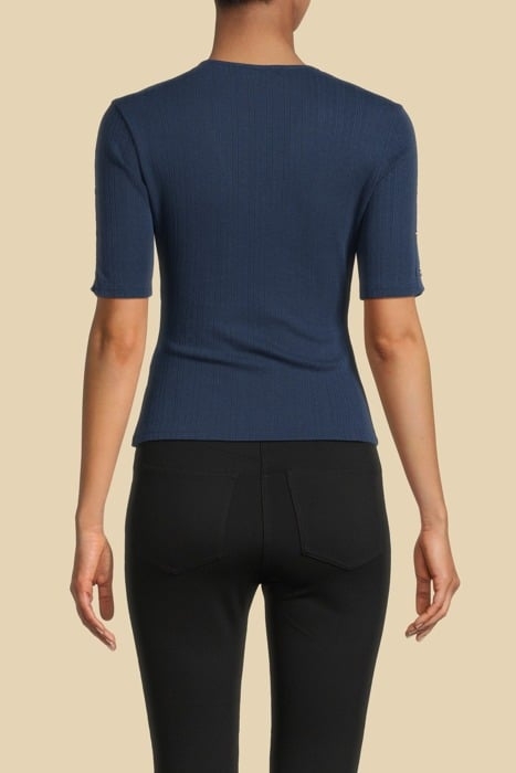 ALLISON TOP SHORT SLEEVE SECRET BLUE BLOUSE MULTI 2