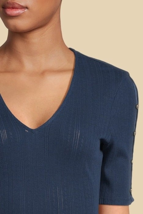 ALLISON TOP SHORT SLEEVE SECRET BLUE BLOUSE MULTI 4