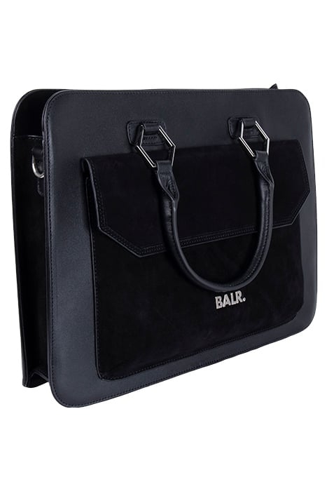 UNISEX SORRENTO LEATHER BRIEFCASE JET BLACK 4