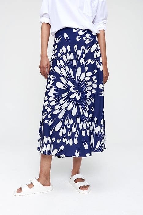 PRINTED SWAN SKIRT ROYAL BLUE 1