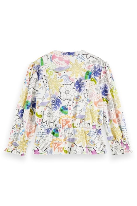 GIRLS ALL-OVER PRINTED LACE DETAIL COTTON TOP ICONIC 3