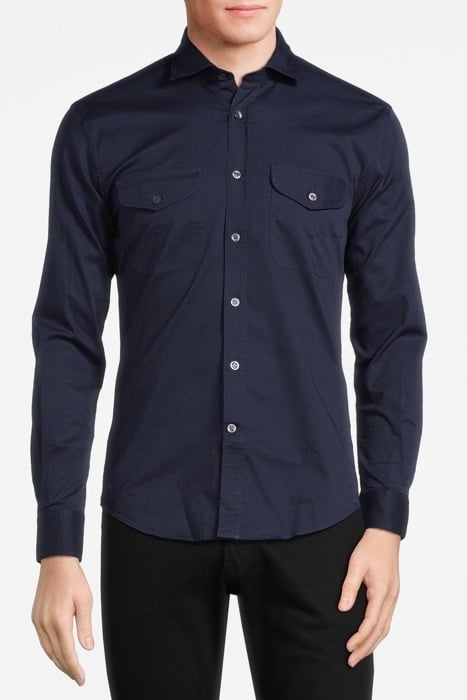 BOSCO STRETCH COTTON TWILL SHIRT NAVY - OUTLET PRICE 1