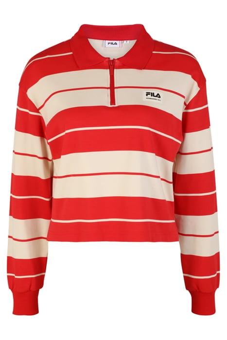 TACNA CROPPED POLO LONGS SLEEVE SHIRT TRUE RED / WHITECAP GR 4