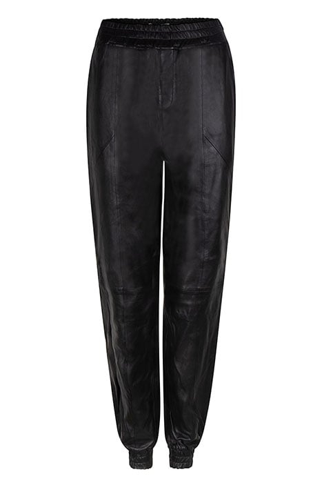 KUNO LEATHER JOGGER PANTS RAVEN 3