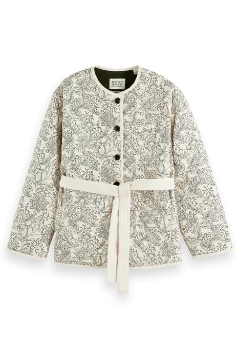 QUILTED BELTED JACKET IN ORGANIC COTTON COMBO M 4