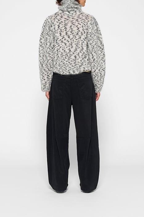 PUFFED COLL SWEATER KNIT LEOPARD WARM WHITE 2