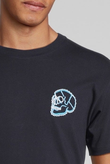 TEE SHIRT MANCHE COURTE PRINT TETE DE MORT POITRINE NAVY 4