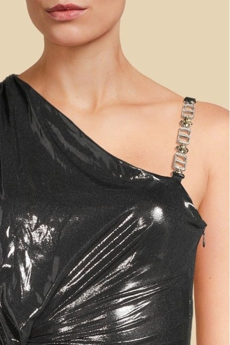 NAOMI MONOSHOULDER GUNMETAL MAXI DRESS MULTI 4