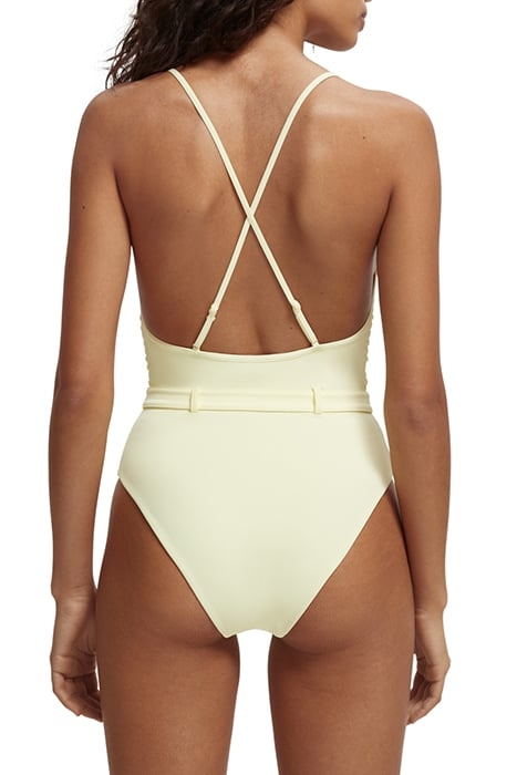 STRUCTURED SWIMSUIT WITH FIXED BELT CITRUS 2