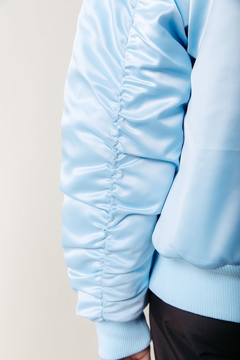 VITA SATIN BOMBER JACKET SOFT BLUE 5