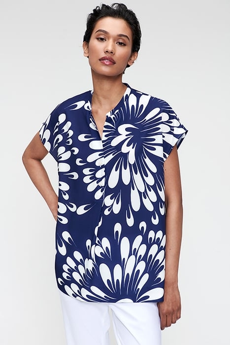 PRINTED RELAXED TOP ROYAL BLUE 1