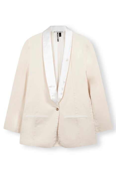 SMOKING BLAZER SLUB TWILL ECRU 3